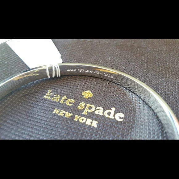 Kate Spade Moon River silver double bow bangle bracelet cuff - Picture 2 of 4
